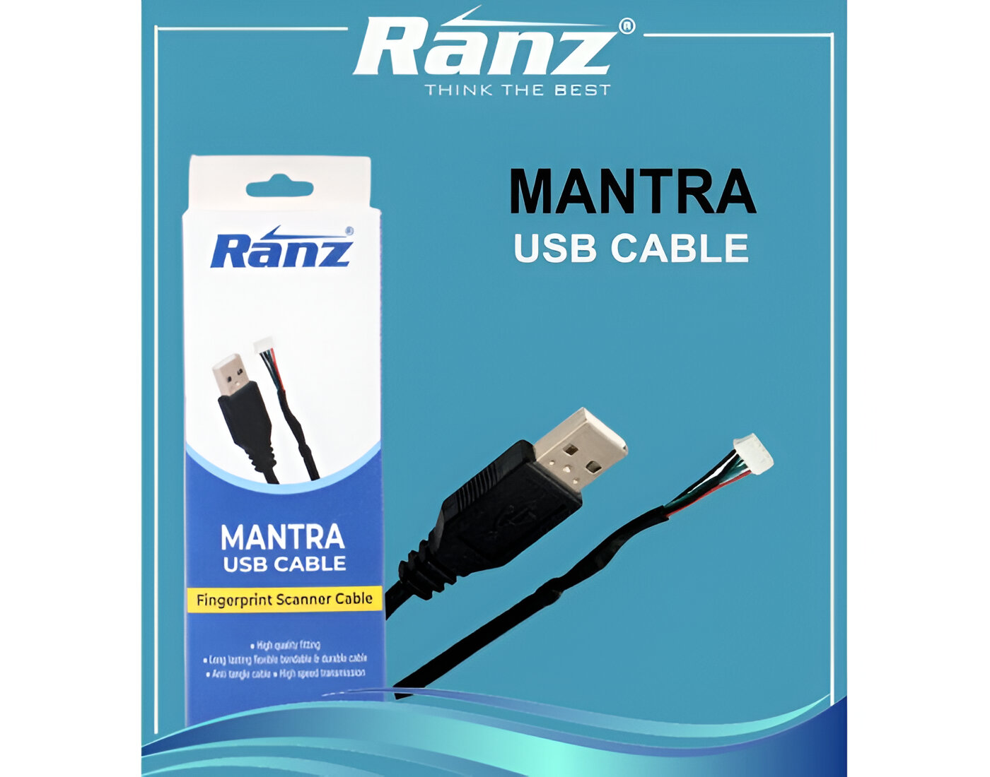 Ranz Aadhar USB Cable For Mantra Device 1.5m